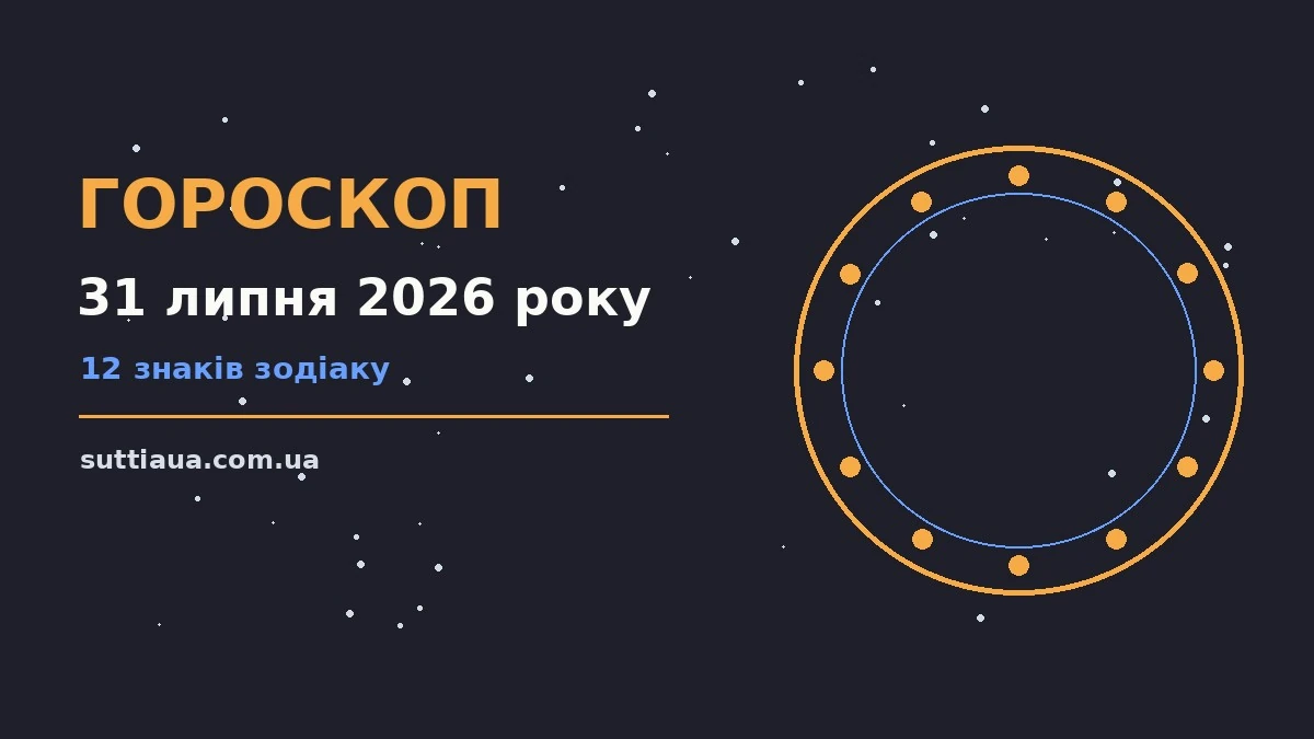 Гороскоп на 31 липня 2026 року: робочі та фінансові поради для дванадцяти знаків