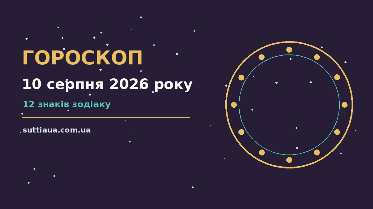 Зоряне небо над містом у ранкових барвах, символ щоденного гороскопу на 10 серпня 2026 року
