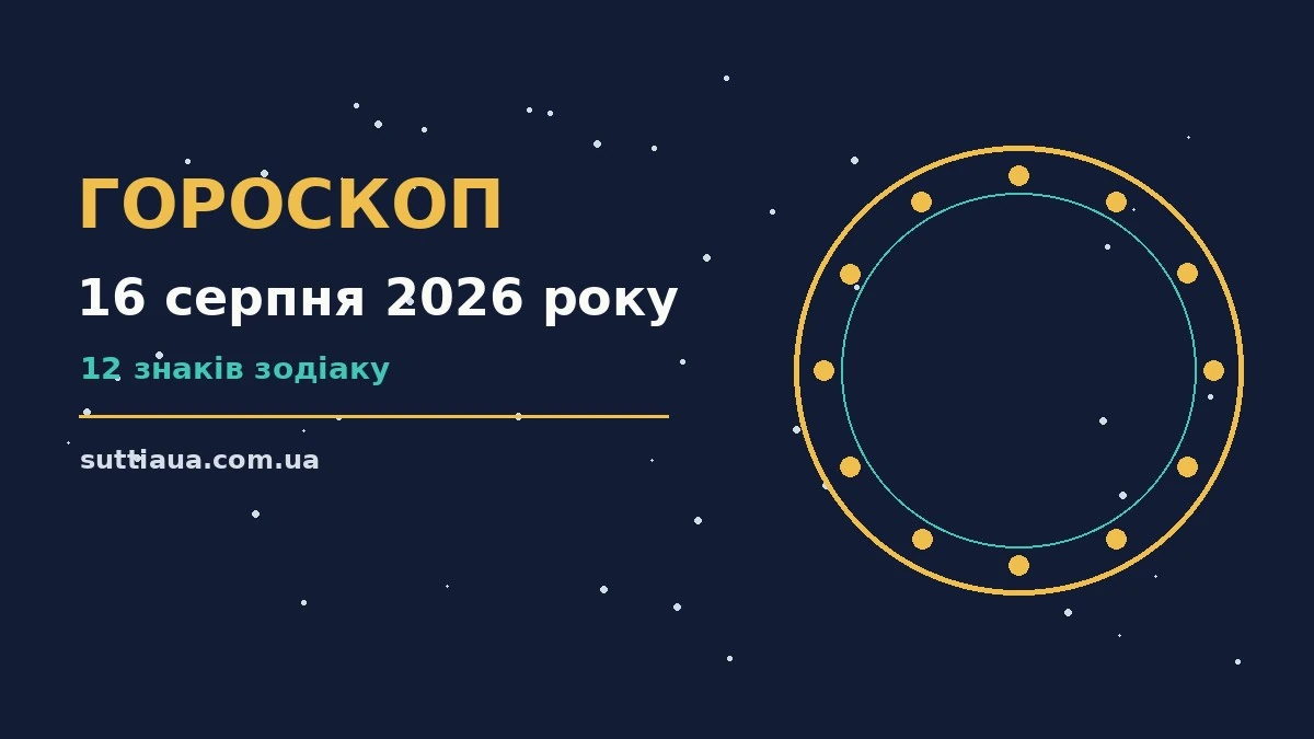 Гороскоп на 16 серпня 2026 року: корисний прогноз на день про події, зустрічі та вибір