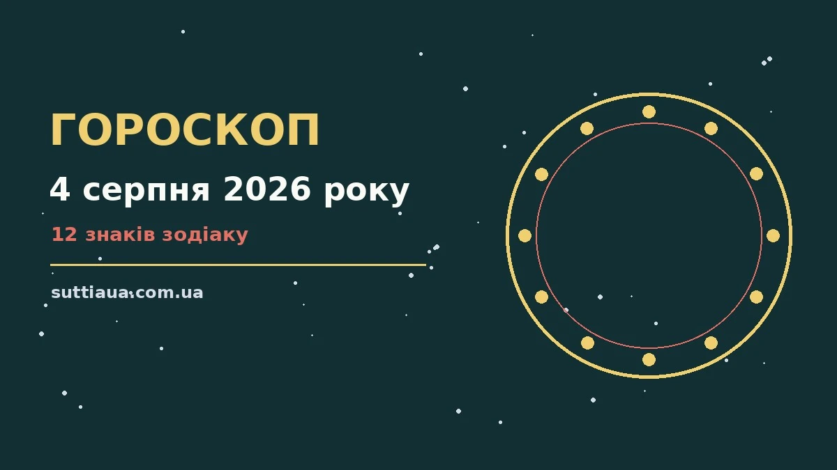 Щоденний гороскоп на 4 серпня 2026 року: прогноз для дванадцяти знаків зодіаку з порадами щодо роботи, стосунків і відпочинку