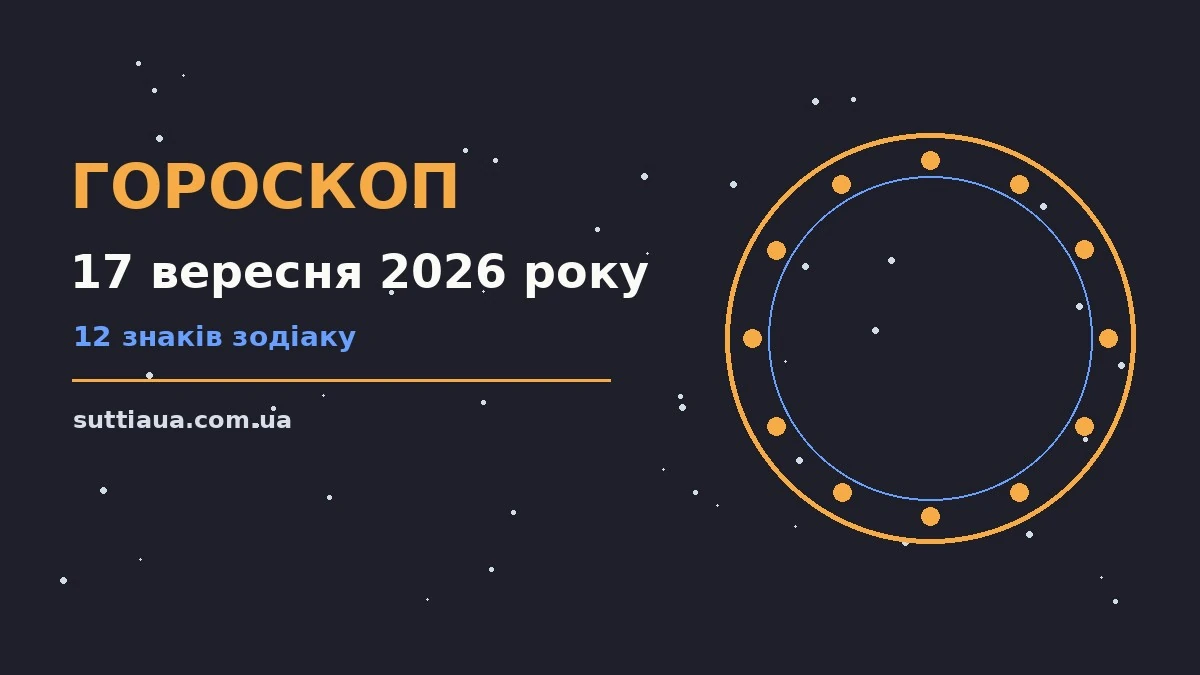 Щоденний гороскоп на 17 вересня 2026 року для дванадцяти знаків Зодіаку