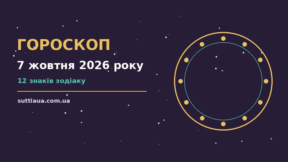 Сторінка щоденного гороскопу на середу 7 жовтня 2026 року з практичними порадами для роботи, фінансів і стосунків